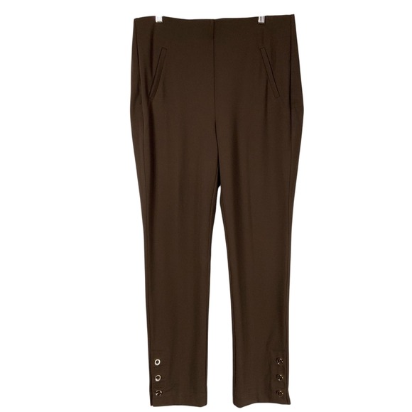 Chico's Pants - Chico's So Slimming Juliet Slim Leg Ankle Pants Brown Button Espresso 10 1.5R